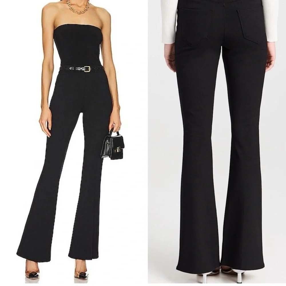 L'AGENCE‎ Marty Flare Pants Womens 24 Black High Rise Ponte Trousers 2707APT
